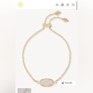 Elaina Gold Adjustable Chain Bracelet in Iridescent Drusy